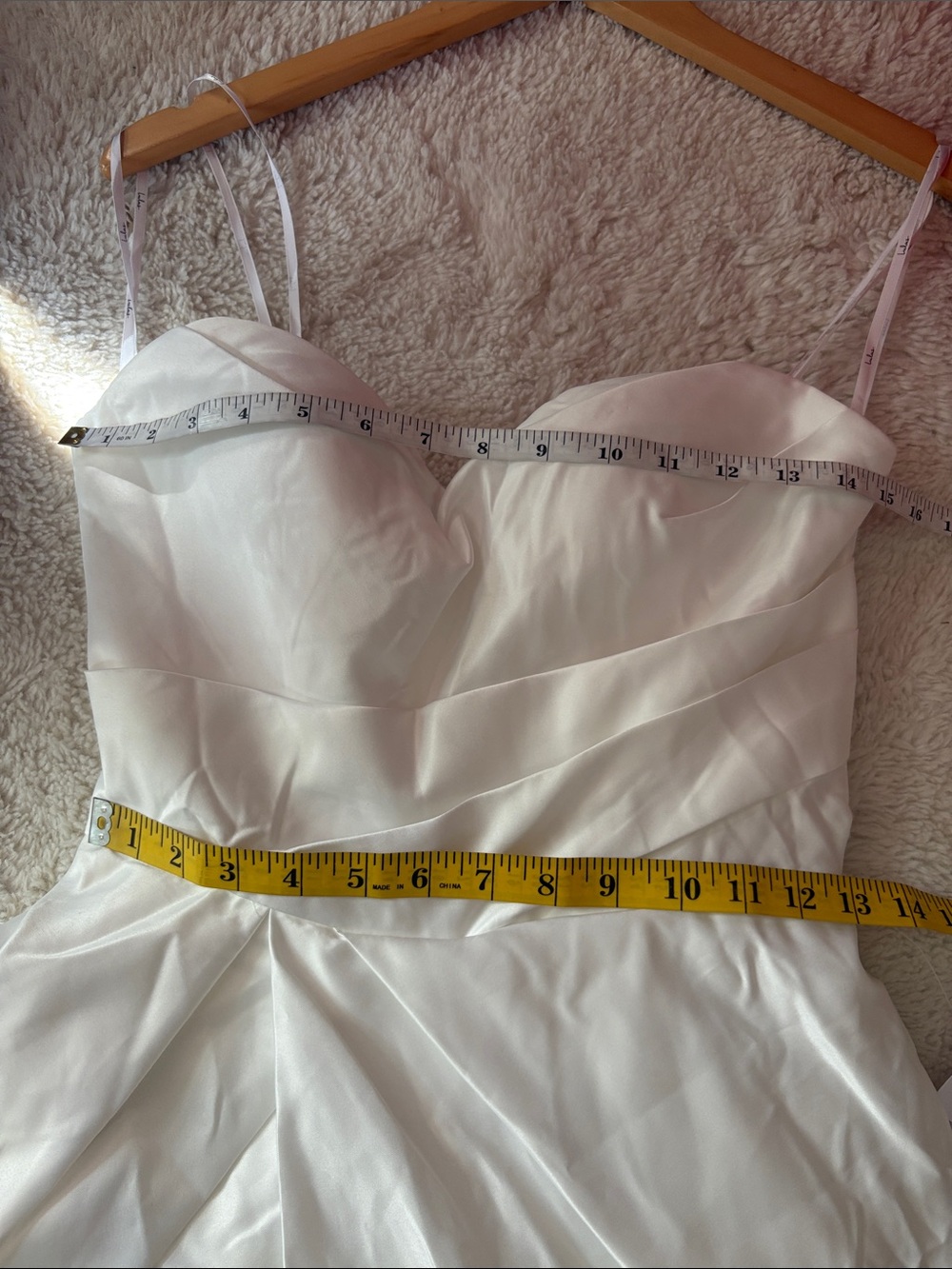 Lulus Lifetime of Love White Satin Strapless A-Line Gown Size 4 Classic Wedding - Picture 10 of 14